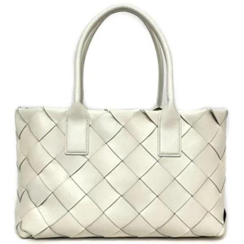 Pre-owned Leather totes Bottega Veneta Vintage , White , Dames