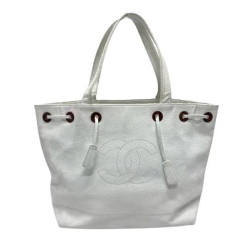 Pre-owned Leather chanel-bags Chanel Vintage , White , Dames