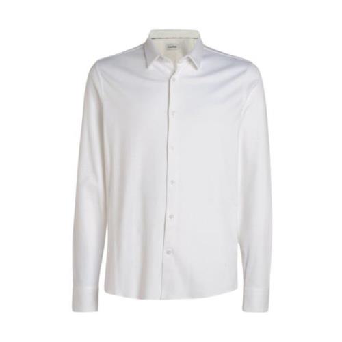 Biologisch Katoenen Jersey Overhemd Calvin Klein , White , Heren