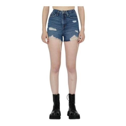 Denim Shorts met Rode Zoom John Richmond , Blue , Dames