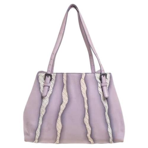 Pre-owned Leather totes Bottega Veneta Vintage , Purple , Dames