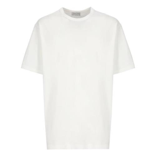 Witte Crew Neck Katoenen T-shirt Yohji Yamamoto , White , Heren