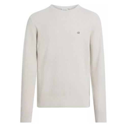 Biologische Wafelstructuur Sweater Calvin Klein , Beige , Heren