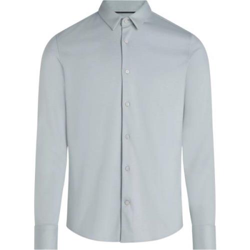 Glad Katoenen Jersey Shirt Calvin Klein , Blue , Heren