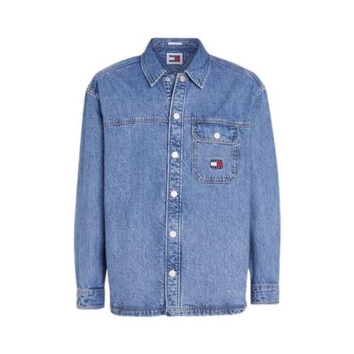 Utility Denim Overshirt Tommy Jeans , Blue , Heren