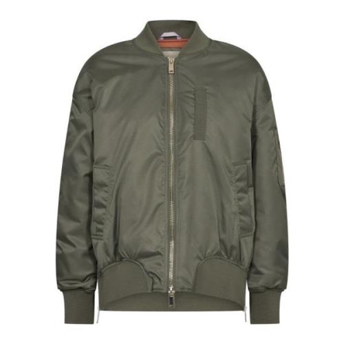 Glanzende Bomberjack Dusty Olive MOS Mosh , Green , Dames