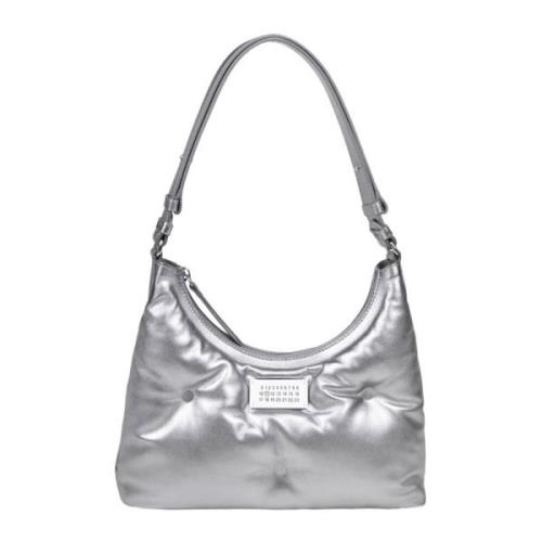 Grijze Schoudertas met Metalen Details Maison Margiela , Gray , Dames