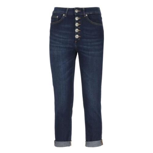 Blauwe Katoenen Jeans met Juweelknopen Dondup , Blue , Dames