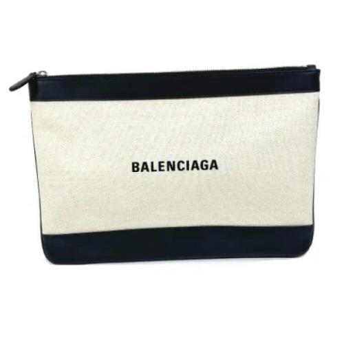 Pre-owned Fabric clutches Balenciaga Vintage , Beige , Dames