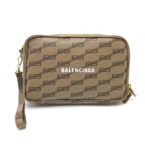 Pre-owned Leather clutches Balenciaga Vintage , Brown , Dames