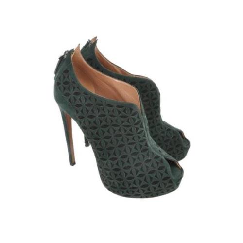 Pre-owned Suede heels Alaïa Pre-owned , Green , Dames