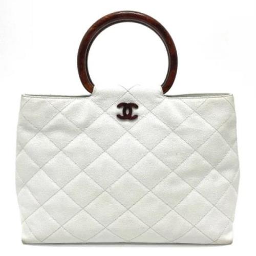 Pre-owned Leather chanel-bags Chanel Vintage , White , Dames