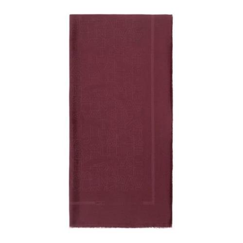 Burgundy Jacquard Lettering Scarf Elisabetta Franchi , Brown , Dames