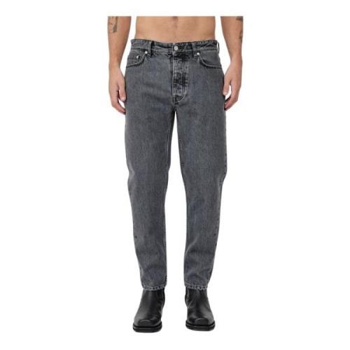 Loszittende Mid Waist Jeans Won Hundred , Gray , Heren