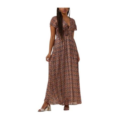 Bruine Maxi Jurk voor Elegante Vrouwen Notre-v , Brown , Dames