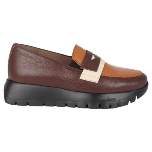 Bruine Dames Loafers Wonders , Brown , Dames