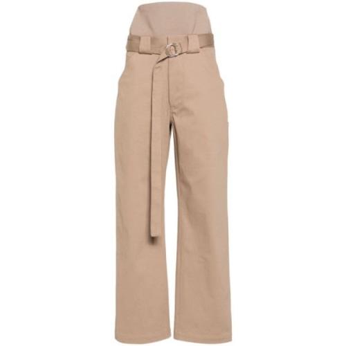 Beige Katoenen Cargo Broek Alaïa , Beige , Dames