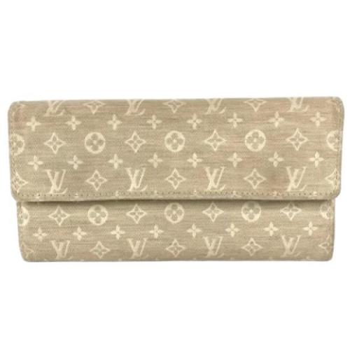 Pre-owned Fabric wallets Louis Vuitton Vintage , Beige , Dames