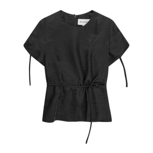 Elegante Top met Pofmouwen Munthe , Black , Dames