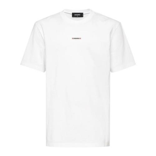 Logo Front T-shirt Wit Dsquared2 , White , Heren