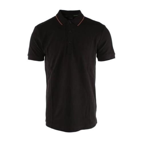 Slim Fit Zwarte Katoenen Polo Shirt Hugo Boss , Black , Heren