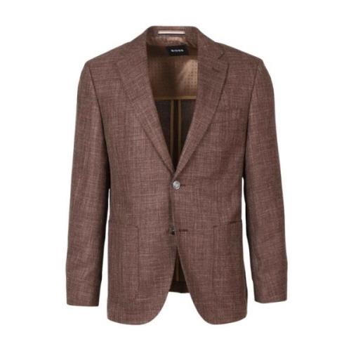 Slim Fit Blazerjas Bruin Hugo Boss , Brown , Heren