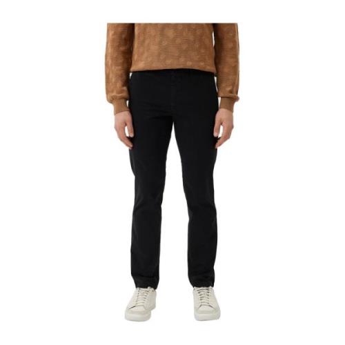 Zwarte Chino Broek Katoen Elastaan Hugo Boss , Black , Heren