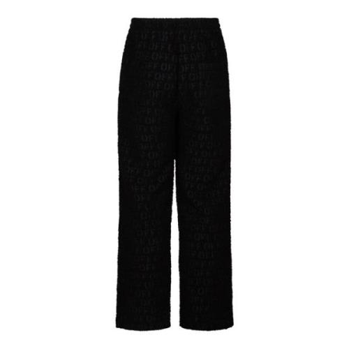 Zwarte Logo Jacquard Broek Off White , Black , Heren