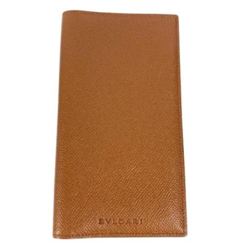 Pre-owned Leather wallets Bvlgari Vintage , Brown , Heren