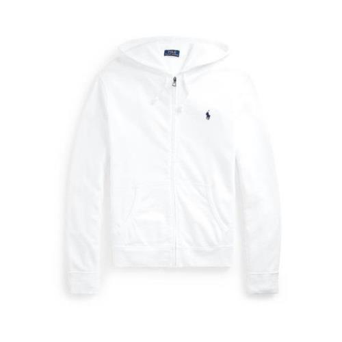 Hoodie French Terry Wit Ralph Lauren , White , Heren