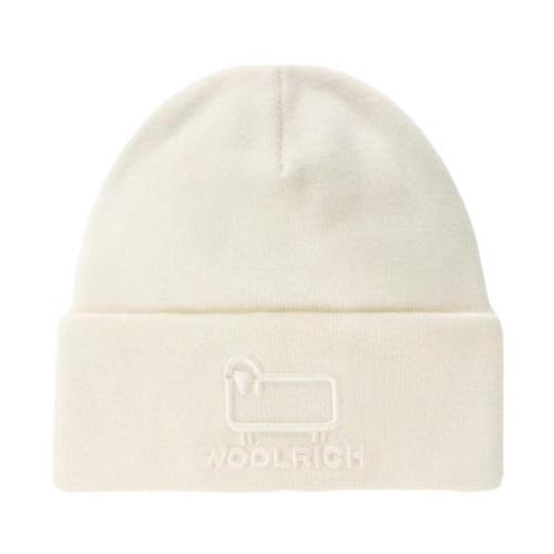 Zachte Katoen Wol Beanie Woolrich , Beige , Unisex