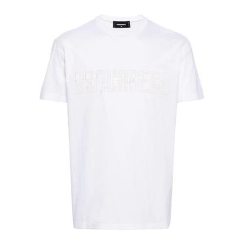 Kristal Logo T-shirts en Polos Dsquared2 , White , Heren