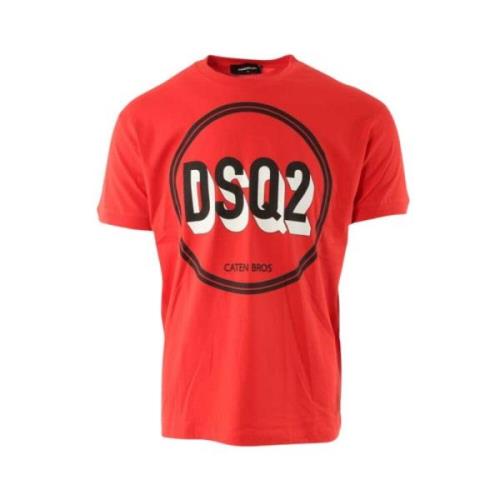 Rood T-shirt, zeer dan fit Dsquared2 , Red , Heren