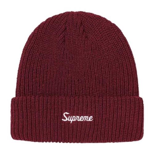 Donker Magenta Losse Maat Beanie Supreme , Red , Unisex