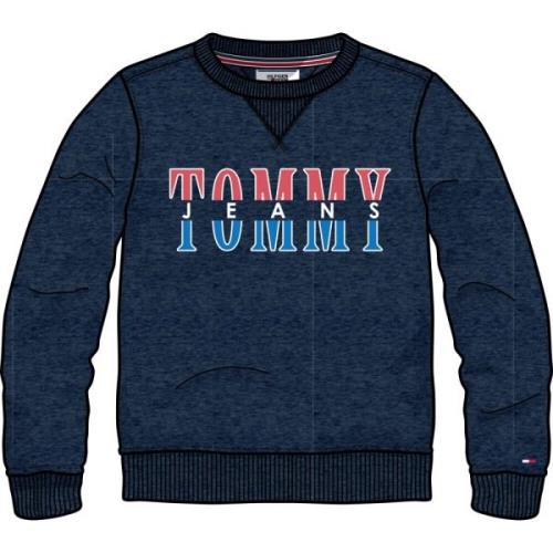 Blauwe Logo Sweater Regular Fit Tommy Jeans , Blue , Heren