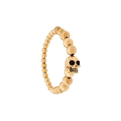 Gouden Messing Skull Armband Alexander McQueen , Yellow , Heren