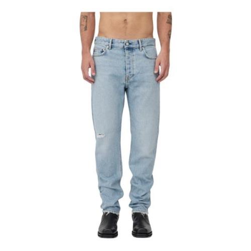 Ripped Loose-Fitted Mid Waist Jeans Won Hundred , Blue , Heren