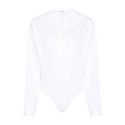 Witte Katoenen Bodysuit Shirt Alaïa , White , Dames