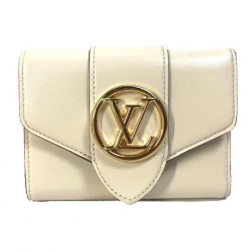 Pre-owned Leather wallets Louis Vuitton Vintage , White , Dames