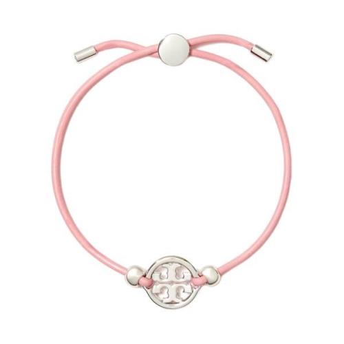 Leren Charme Armband Tory Burch , Pink , Dames