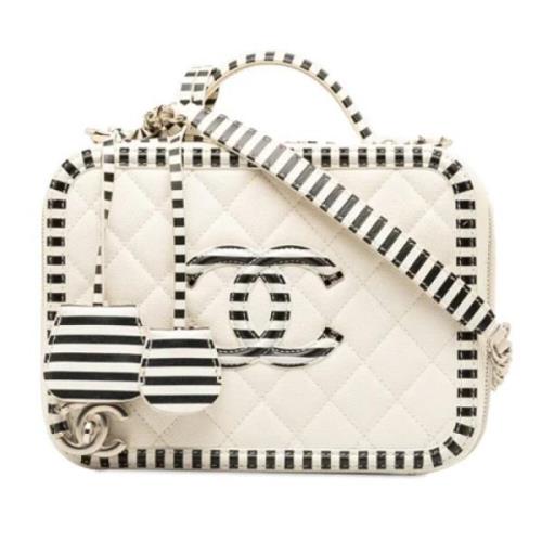 Pre-owned Leather chanel-bags Chanel Vintage , White , Dames