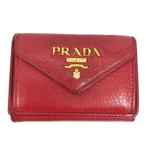 Pre-owned Leather wallets Prada Vintage , Red , Dames