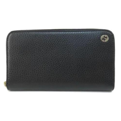 Pre-owned Leather wallets Gucci Vintage , Black , Dames