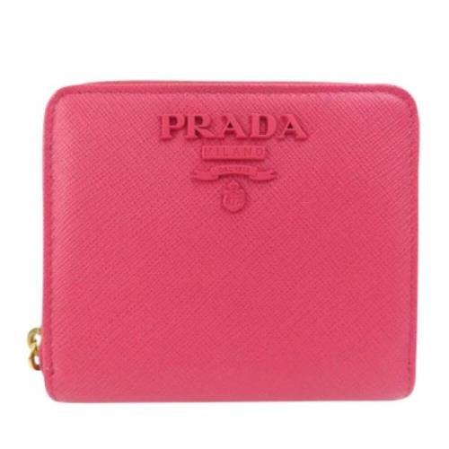 Pre-owned Leather wallets Prada Vintage , Pink , Dames