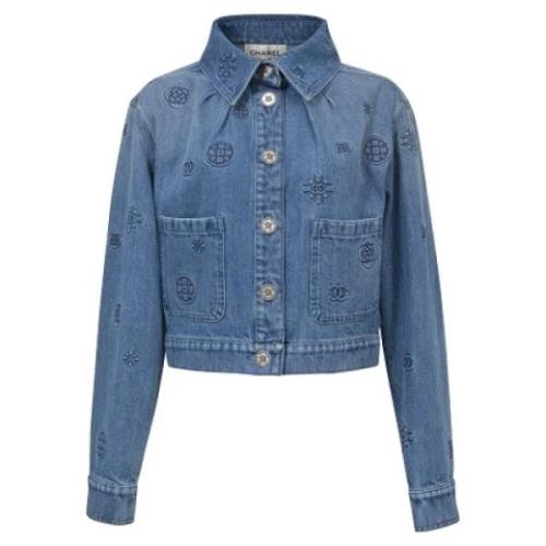 Pre-owned Denim outerwear Chanel Vintage , Blue , Dames