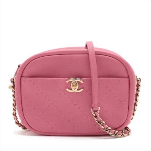 Pre-owned Leather chanel-bags Chanel Vintage , Pink , Dames