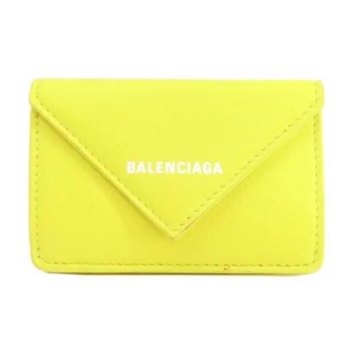 Pre-owned Leather wallets Balenciaga Vintage , Yellow , Dames