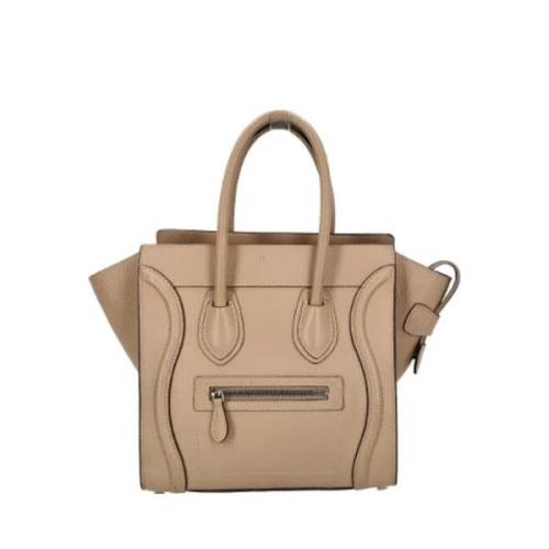 Pre-owned Leather totes Celine Vintage , Beige , Dames