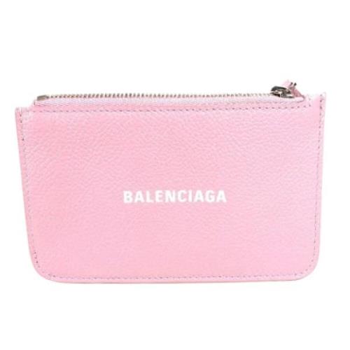 Pre-owned Leather wallets Balenciaga Vintage , Pink , Dames