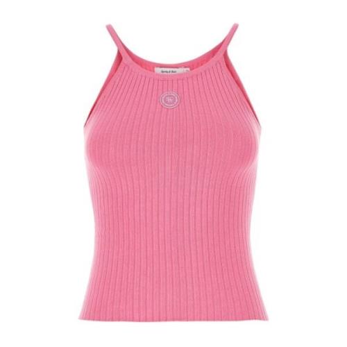 Roze Viscose Tanktop Sporty & Rich , Pink , Dames